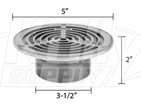 Zurn ZS400-5BS ZS400 "TYPE BS" Round Strainer - Type 304 Stainless Steel Top